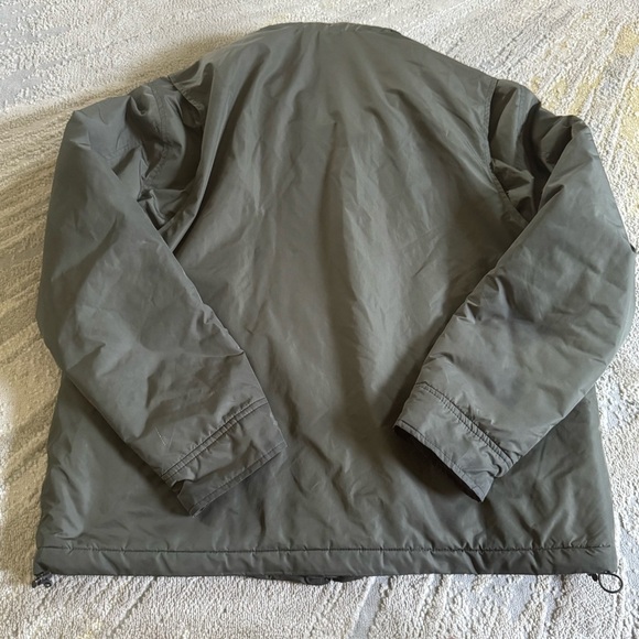 Polo Ralph Lauren Olive Green Jacket brown Leather accents hood casual large - Picture 12 of 13